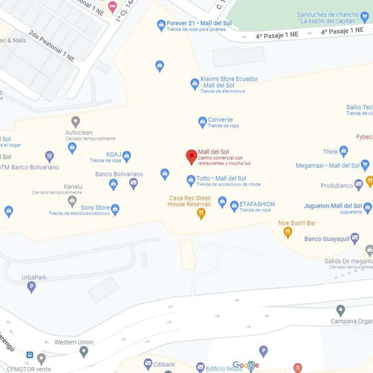 Mapa Fullcons Cudrado Guayaquil Mall del Sol
